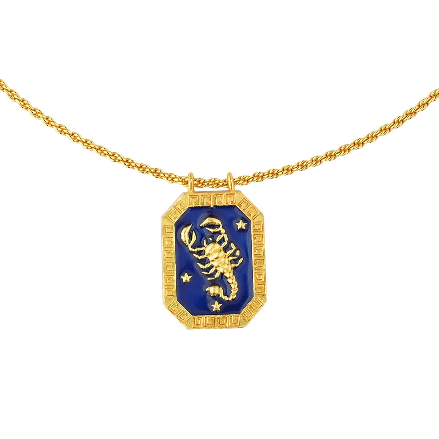 Scorpio Zodiac Reversible Necklace with Citrine - Birthstone Jewelry for Women - Perfect for Birthdays, Gifts & Everyday Wear