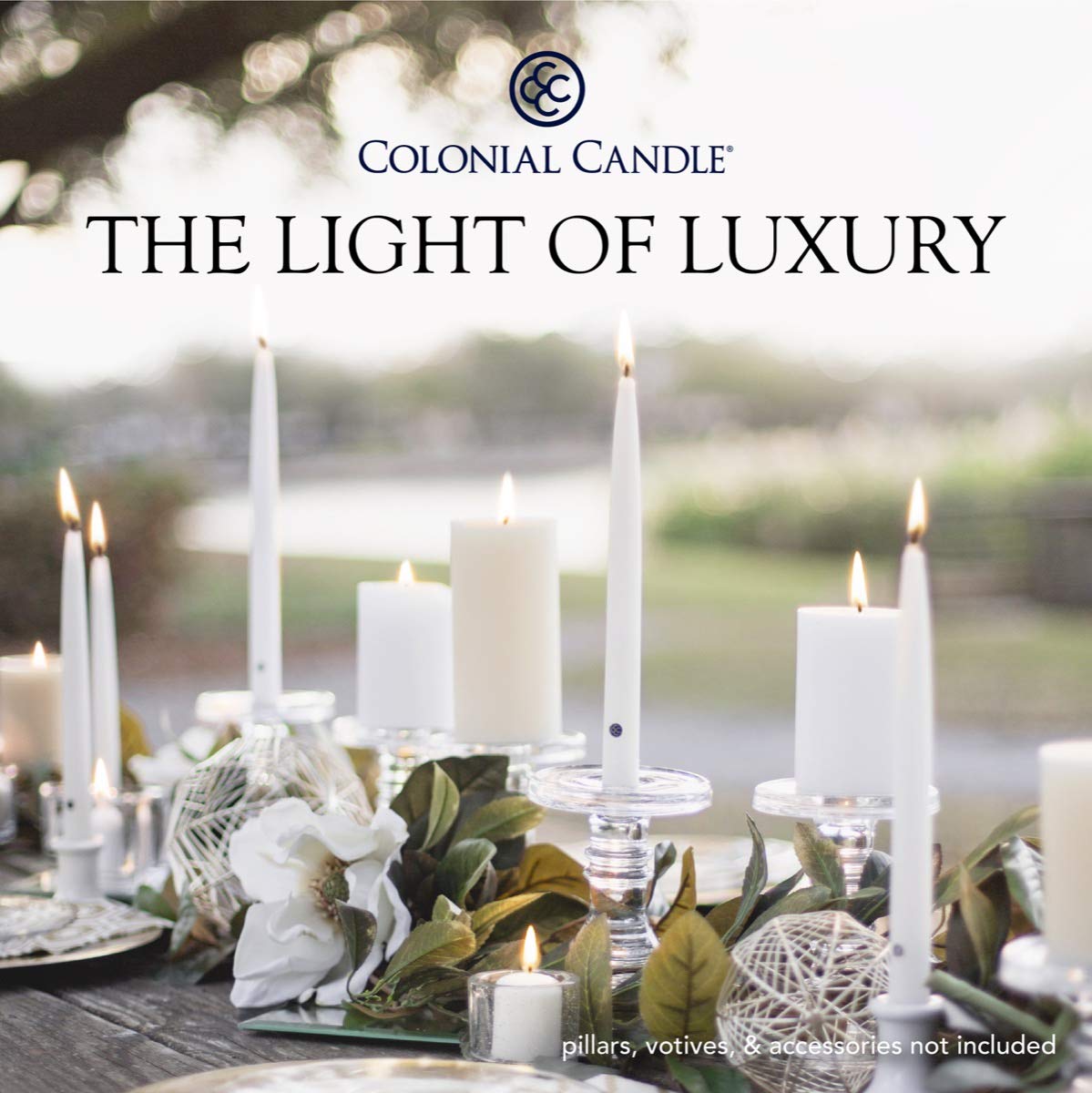 Colonial Candle Unscented Taper Candles - Classic Collection Indigo (12-Inch, Pack of 12) - 10-Hour Burn Time for Dining, Weddings & Home Decor