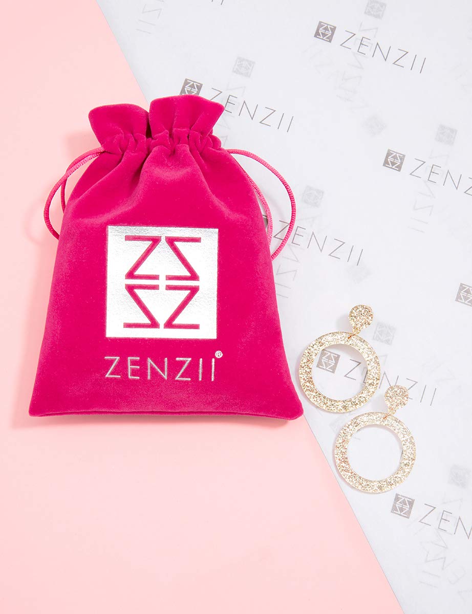 ZENZII Colorful Acrylic Resin Drop & Dangle Hoop Earrings for Women - Trendy Handmade Statement Jewelry for Parties, Weddings & Everyday Wear