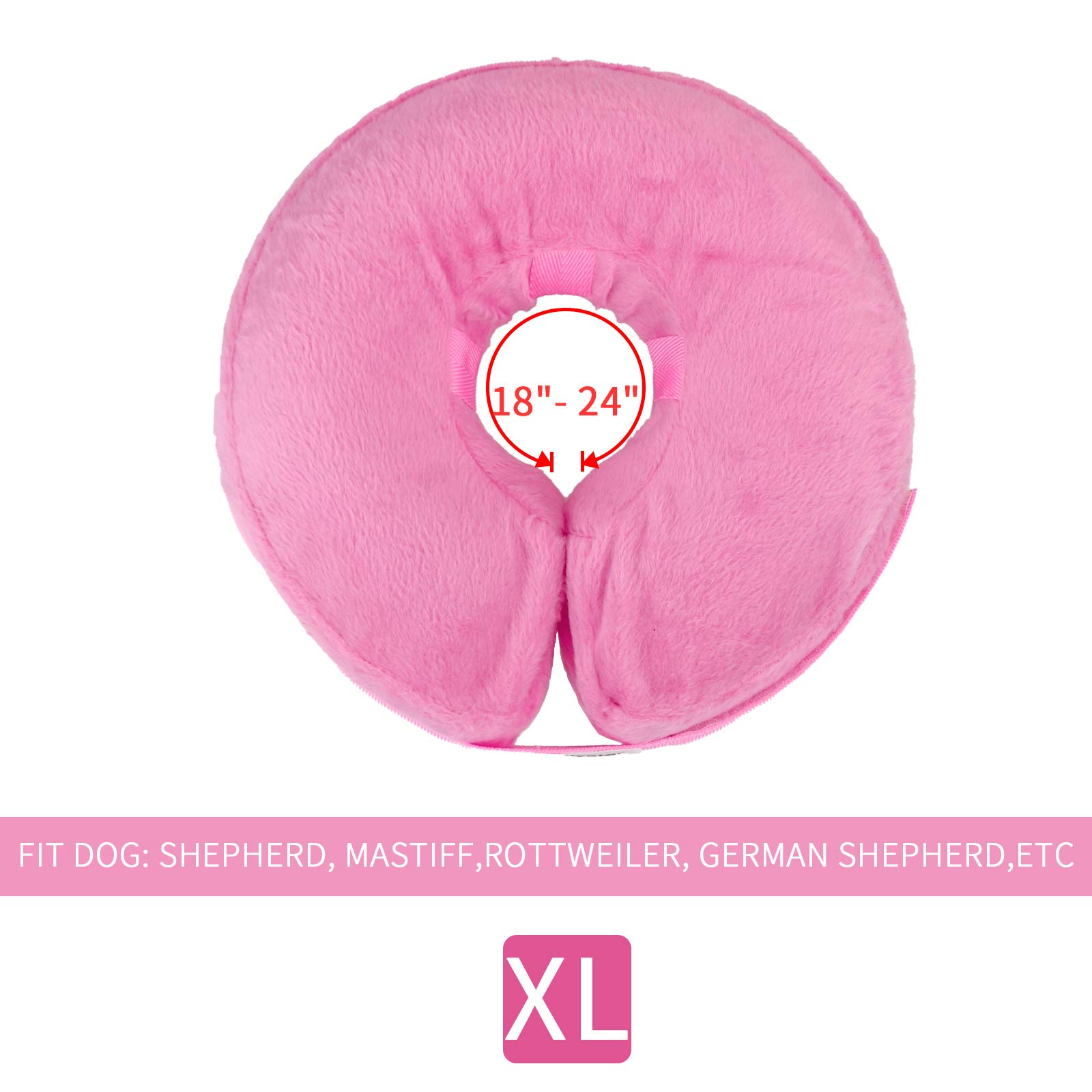Inflatable Dog Cone Collar - Adjustable Soft Recovery E-Collar for Dogs After Surgery - Prevents Licking, Biting & Scratching - Clear Vision Design (XL Size, Pink) - Perfect for Post-Surgery Care, Wound Healing & Pet Anxiety Relief