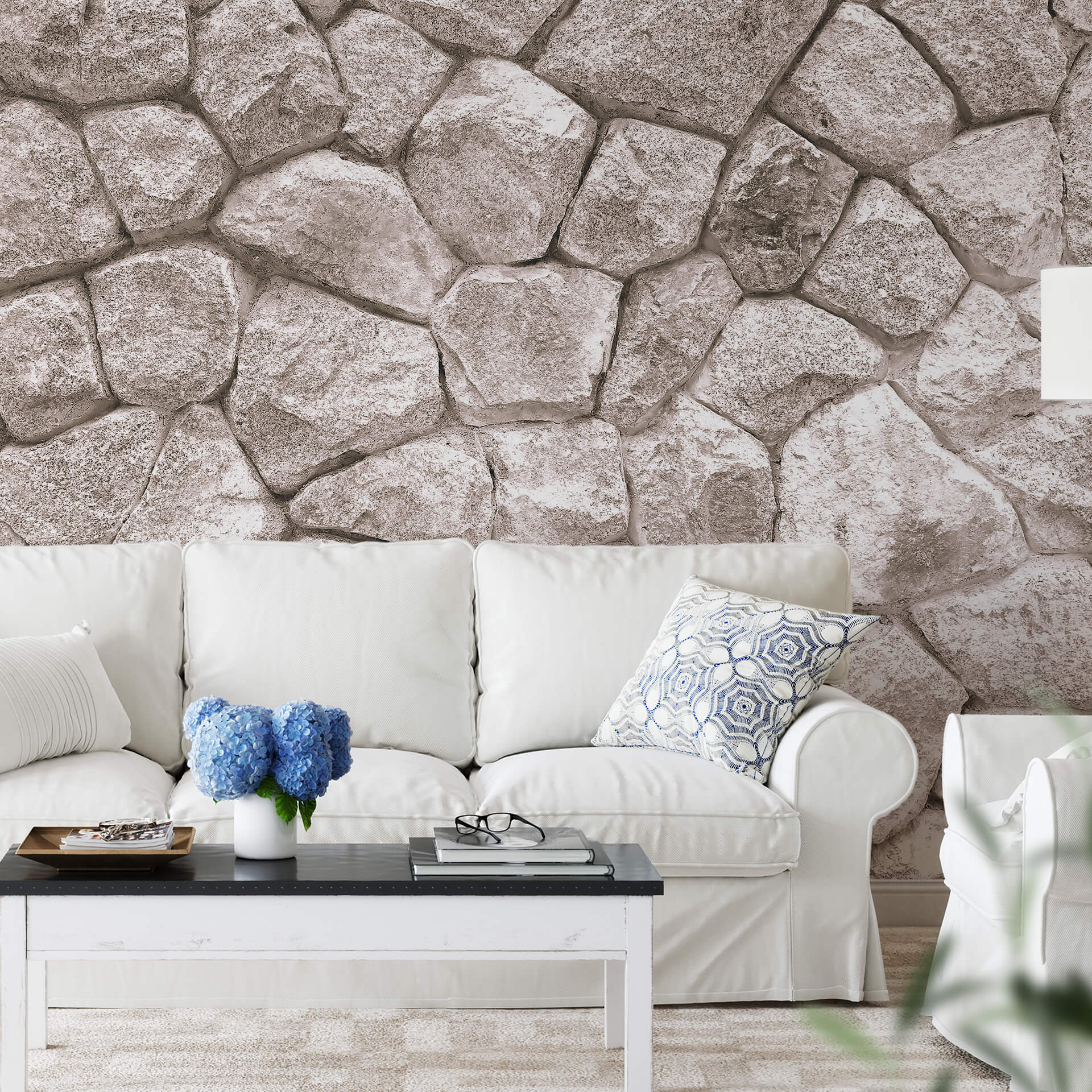Large Stone Wall Mural 5193 - Premium Peel and Stick Wallpaper for Home & Office Decor - Perfect for Living Rooms, Bedrooms, and Commercial Spaces