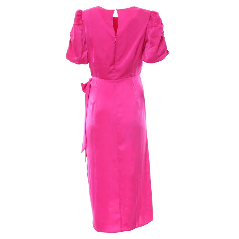 Ellya Women's Floral Print Maxi Dress - Magenta | Elegant Long Sleeve Boho Dress for Party, Wedding & Special Occasions