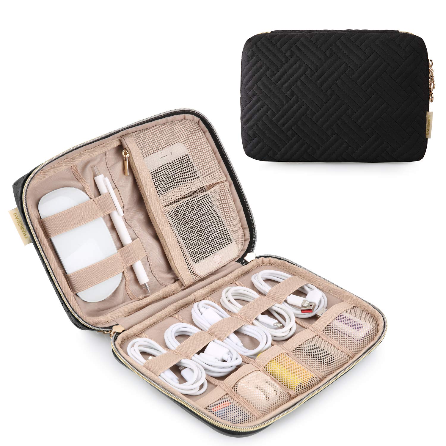 BAGSMART Electronics Organizer Travel Case - Waterproof Cable Organizer Bag for Laptops, Phones & Accessories | Portable Tech Storage Pouch for Women & Men | Perfect for Business Trips, Vacations & Daily Commute