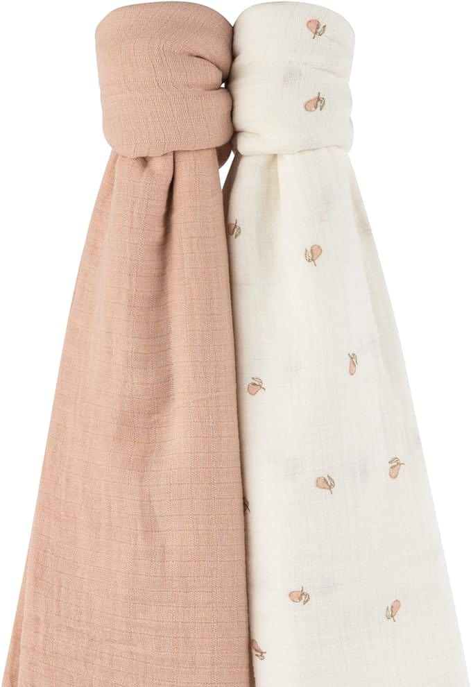 Ely's&Co. Soft Breathable Muslin Swaddle Blankets for Babies (2 Pack) - Perfect for Newborn Swaddling, Nursing Cover & Stroller Blanket