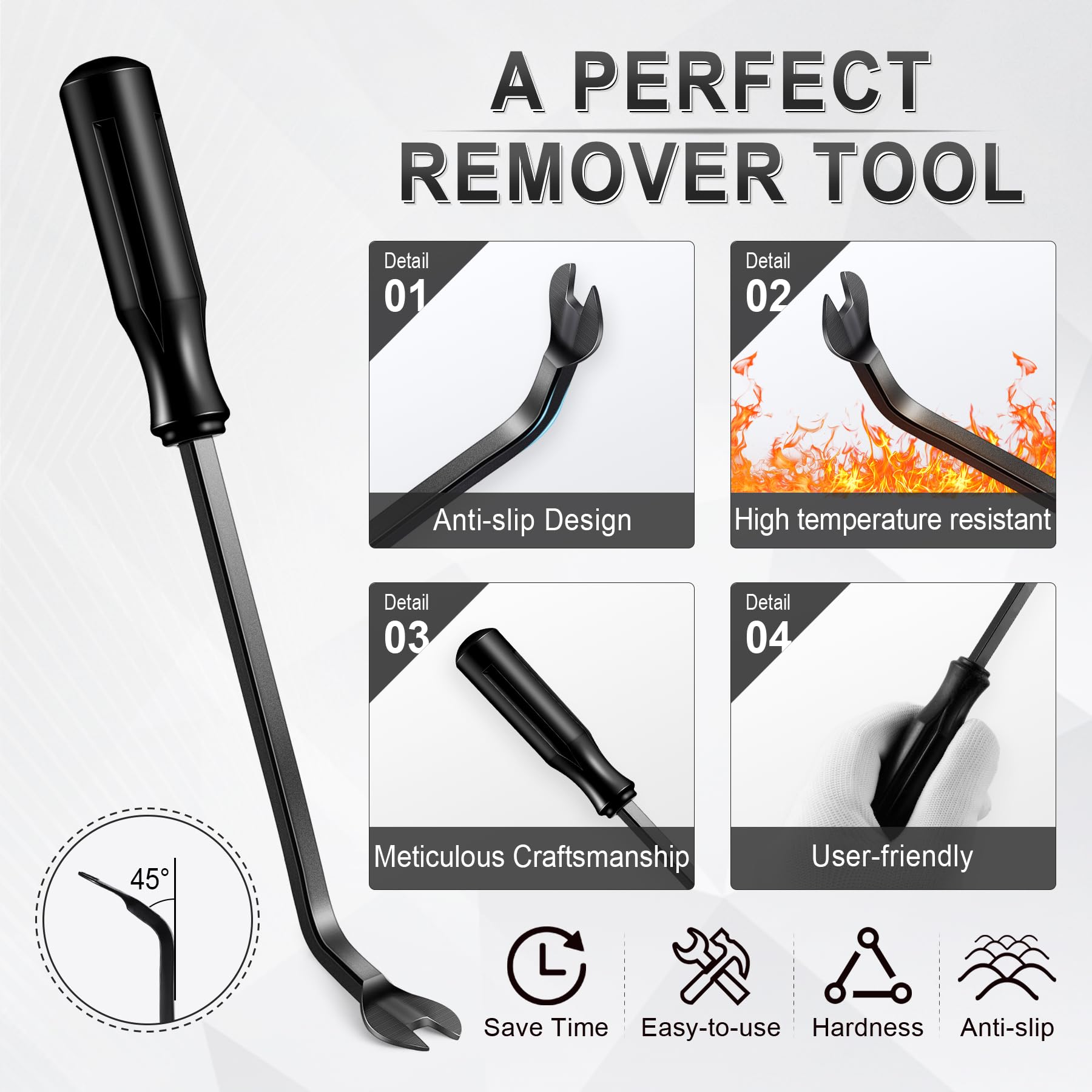 LivTee 5-Piece Auto Trim Removal Tool Kit - No Scratch Plastic Pry Tools for Car Interior Panel & Clip Fastener Removal - Dash Radio Audio Installation Set (Black) | Perfect for DIY Car Repairs & Professional Auto Detailing