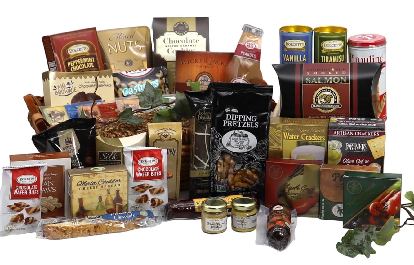 Gourmet Gift Basket for Dad - XXL Assorted Sausages, Cheese, Snacks, Mustard & Sweets (9.4 lbs) | Perfect for Father's Day, Birthday, Welcome Gift or Sympathy | Family Gift Idea for Men & Special Occasions