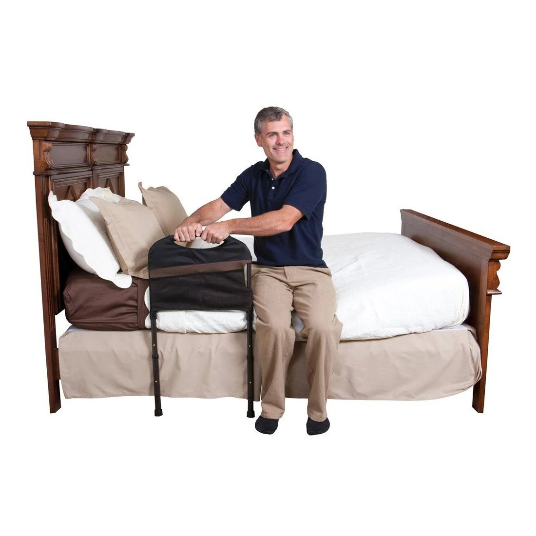 Stander Stable Rail - Adjustable Bed Safety Rail for Seniors & Elderly - Fall Prevention & Mobility Support - Perfect for Home, Hospital & Assisted Living Facilities