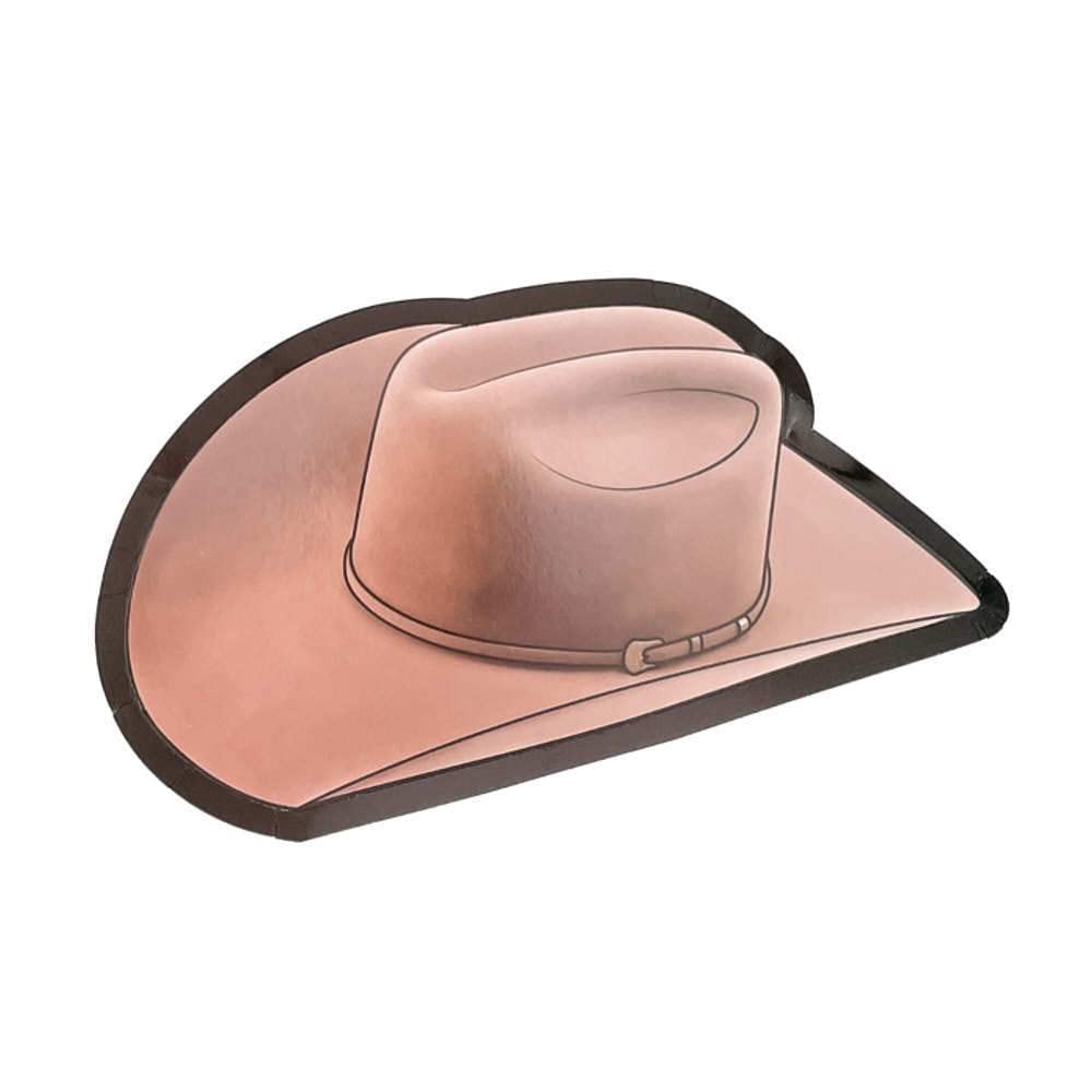 Brown Felt Hat Plates for Dessert & Party Decor