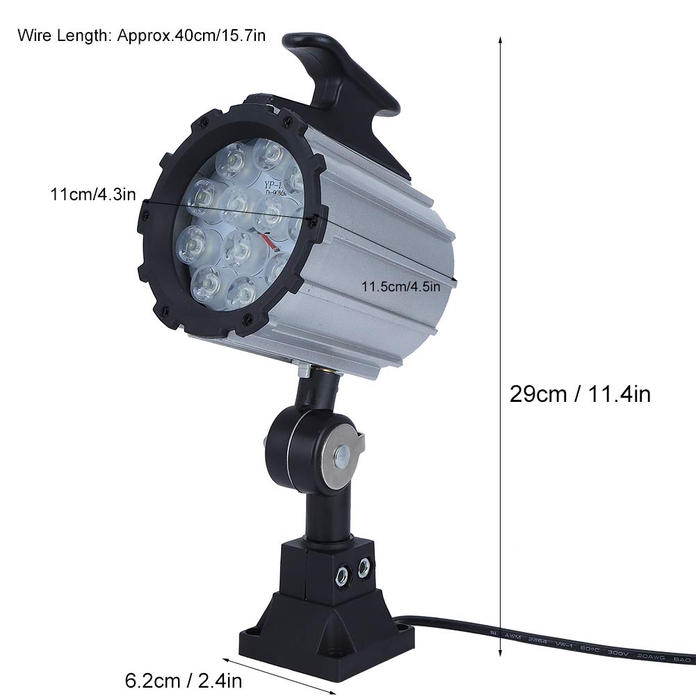 POCREATION 12W 24V LED Machine Light - Adjustable CNC Work Light with 12