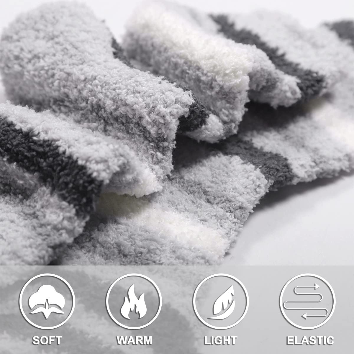 Women's Plush Slipper Socks - Warm Fuzzy Crew Socks for Winter, Soft Cozy Indoor House Shoes for Women | Perfect for Lounging at Home, Cold Weather Comfort & Gift Giving