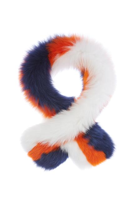 Pollypop Fox Print Scarf - Soft Winter Fashion Accessory for Women & Men - White, Orange, Navy - Perfect for Cold Weather, Outdoor Activities & Gift Giving