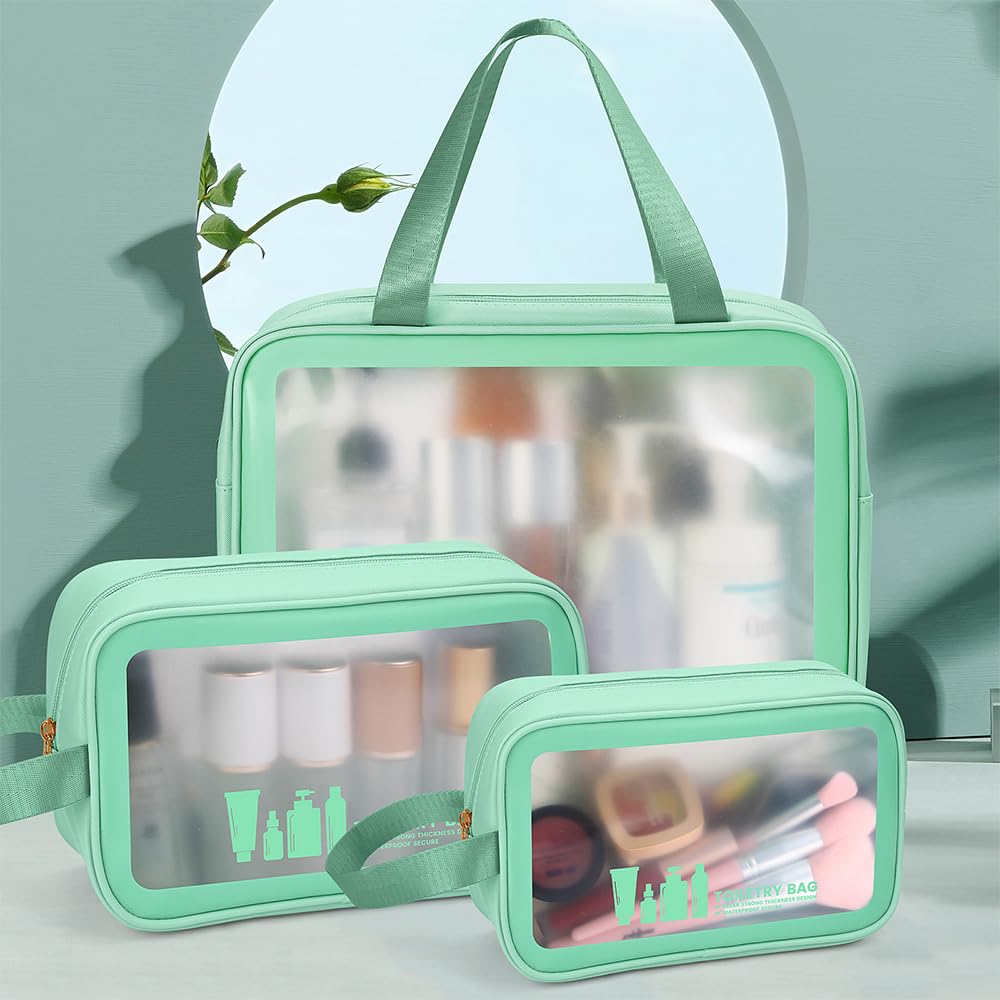 MAANGE Waterproof Travel Toiletry Bag for Women & Men - Translucent Cosmetic & Makeup Organizer for Toiletries & Accessories | Perfect for Air Travel, Gym, Camping & Daily Use