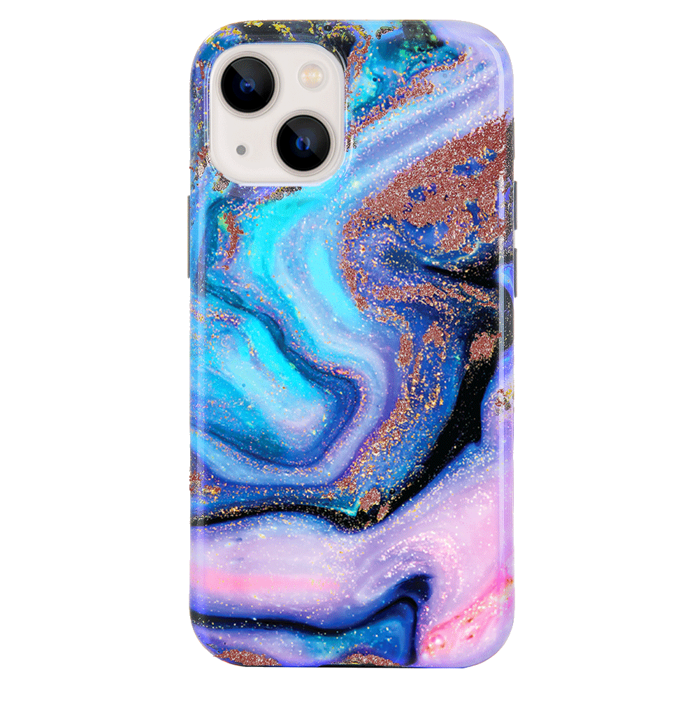 Sparkly Galaxy Glitter iPhone Case - Protective & Stylish Cover for iPhone 13/14/15 - Perfect for Parties, Night Out & Everyday Use