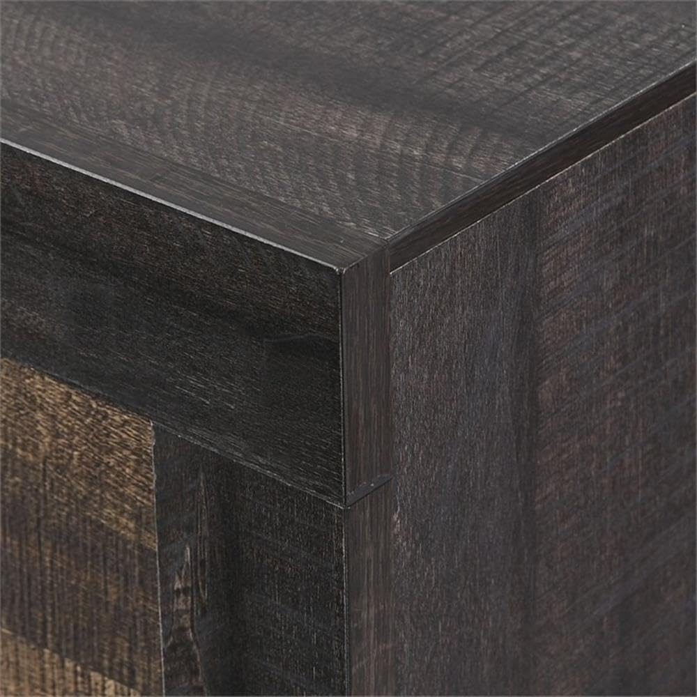 BOWERY HILL Solid Wood 2-Drawer Nightstand in Walnut - Modern Bedside Table for Bedroom, Living Room & Guest Room Storage
