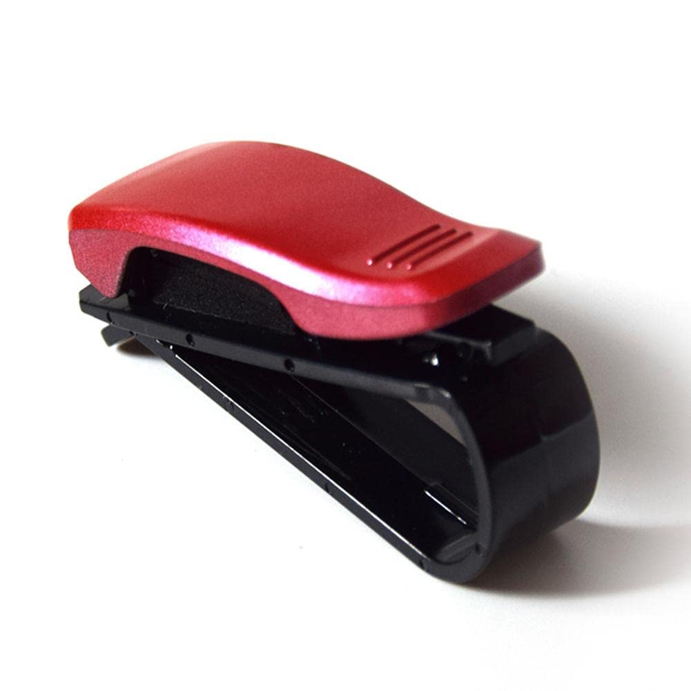 ZPSHYD ABS Sunglasses Holder Clip for Car Sun Visor - Multifunctional Eyewear Organizer with Ticket Card Holder (Red) - Perfect for Driving, Travel & Outdoor Activities