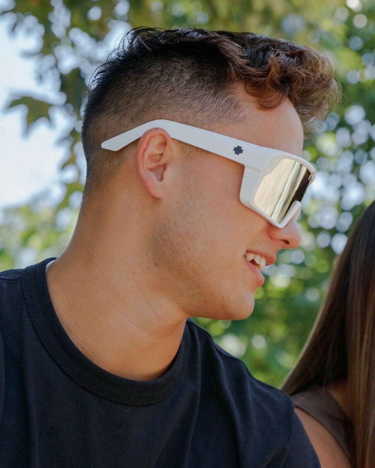 Spy Optic Monolith Polarized Sunglasses - Matte White Frame, UV Protection, Sport & Outdoor Use for Running, Cycling, Beach