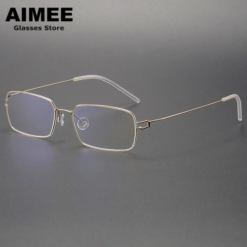 Aimee Women's Full Rim Square Screwless Titanium Eyeglasses 61501 - Lightweight & Durable Glasses for Work, Reading & Fashion