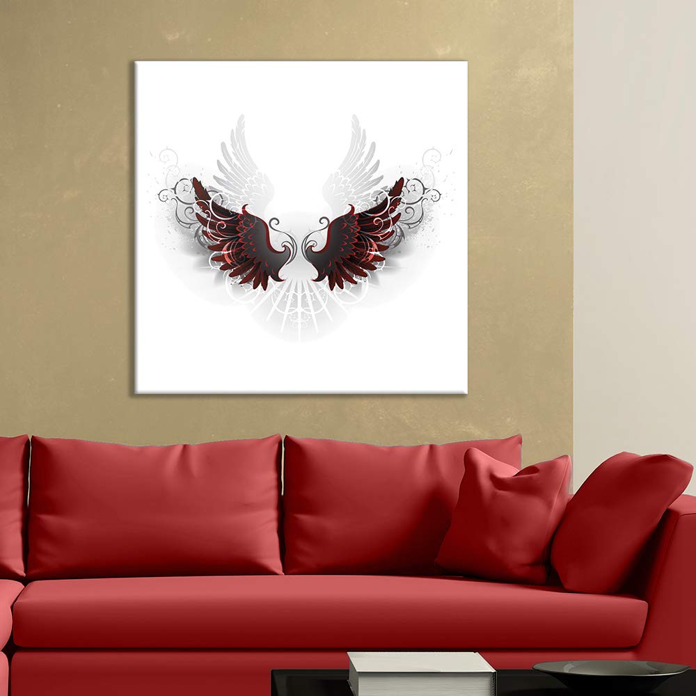 Wall26 Canvas Wall Art - Dragon Wings Giclee Painting for Bedroom, Living Room, House Decoration, Home Art - 24x24 inches - Perfect for Modern and Fantasy Themed Spaces