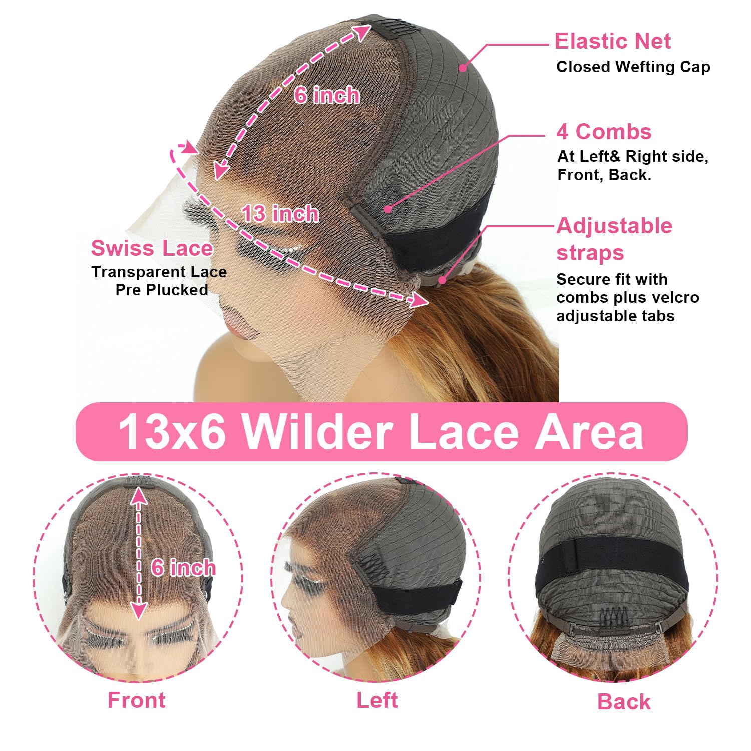 26 Inch 13x6 Ombre Deep Wave Human Hair Lace Front Wig - Pre Plucked #4/27 Honey Blonde Glueless Water Wave Lace Frontal Wig with Baby Hair for Women | Perfect for Daily Wear, Parties, Cosplay & Special Occasions