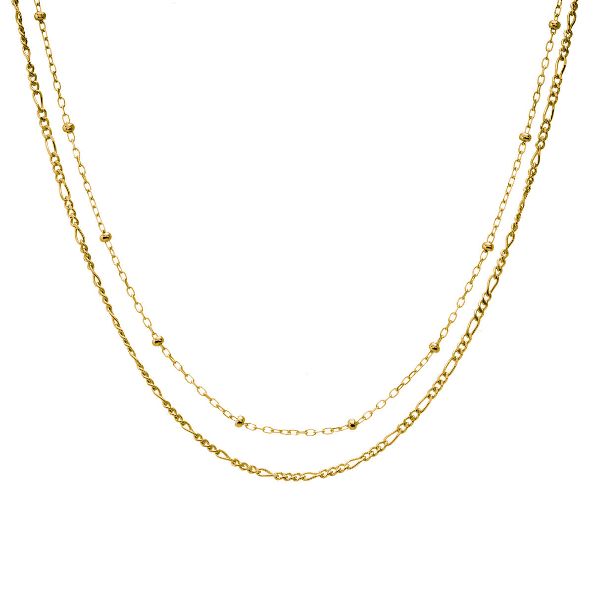 Elegant Twin Chain Necklace in Gold - Perfect for Everyday Wear, Date Nights & Special Occasions