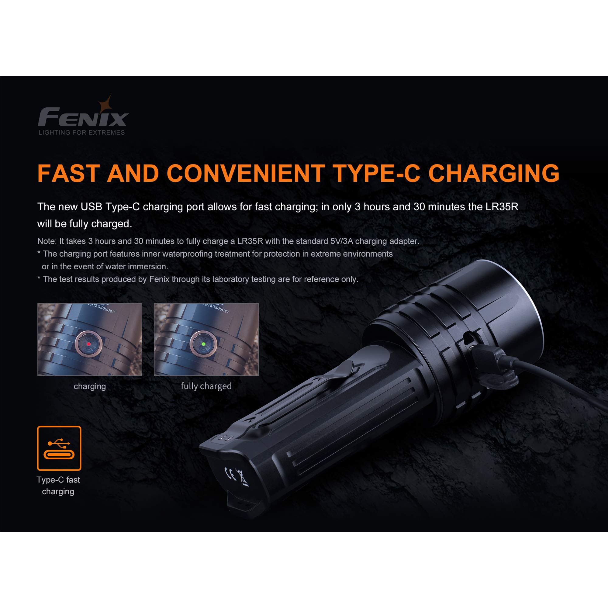 Fenix LR35R 10000 Lumen Super Bright Rechargeable Flashlight - Long Throw High Power LED Torch with Batteries & Lumentac Organizer for Camping, Hiking, Emergency and Outdoor Adventures