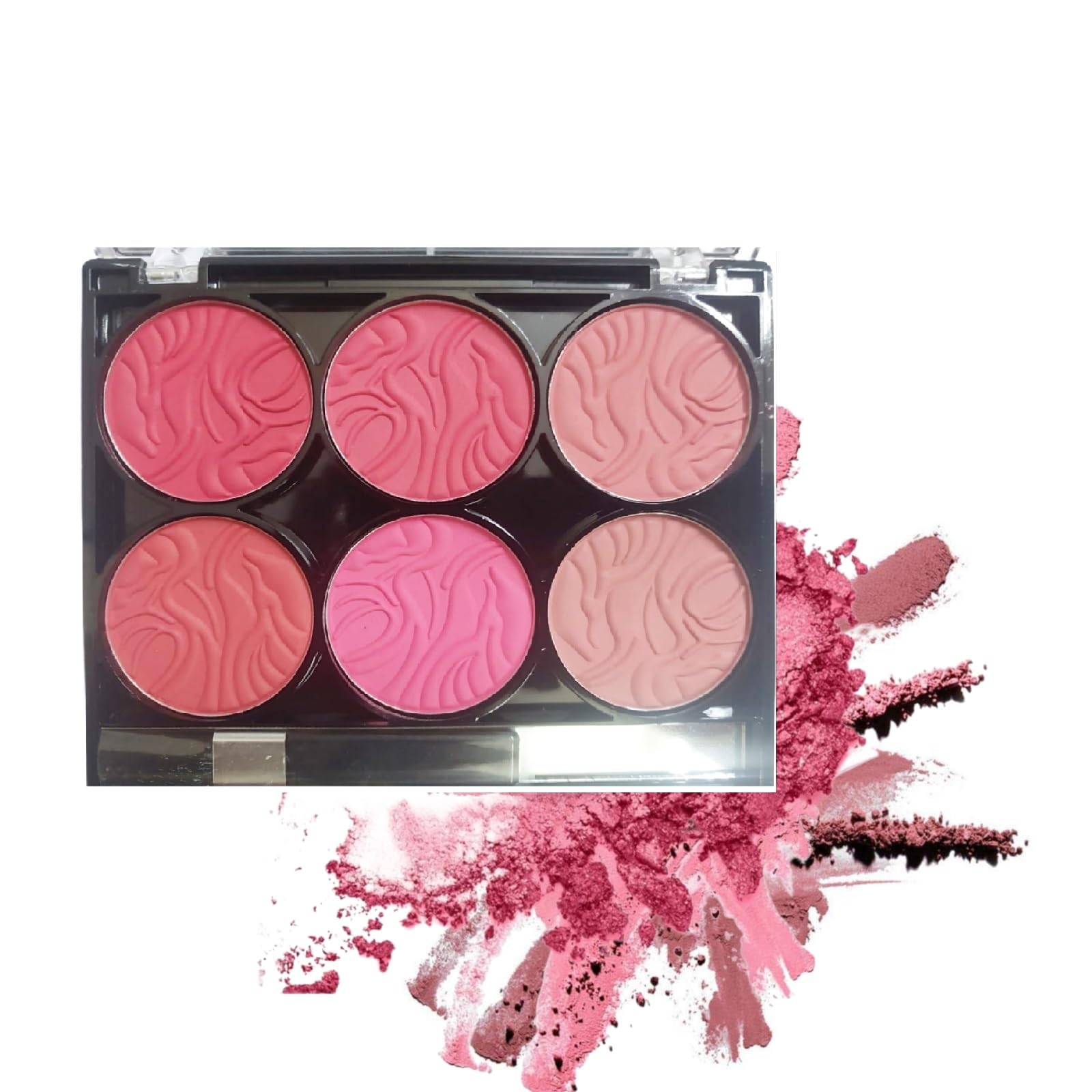 6-Color Matte & Shimmer Blusher Palette | Long-Lasting Face Makeup for Cheeks | Natural Glow for Day & Night Looks | Perfect for Contouring & Highlighting