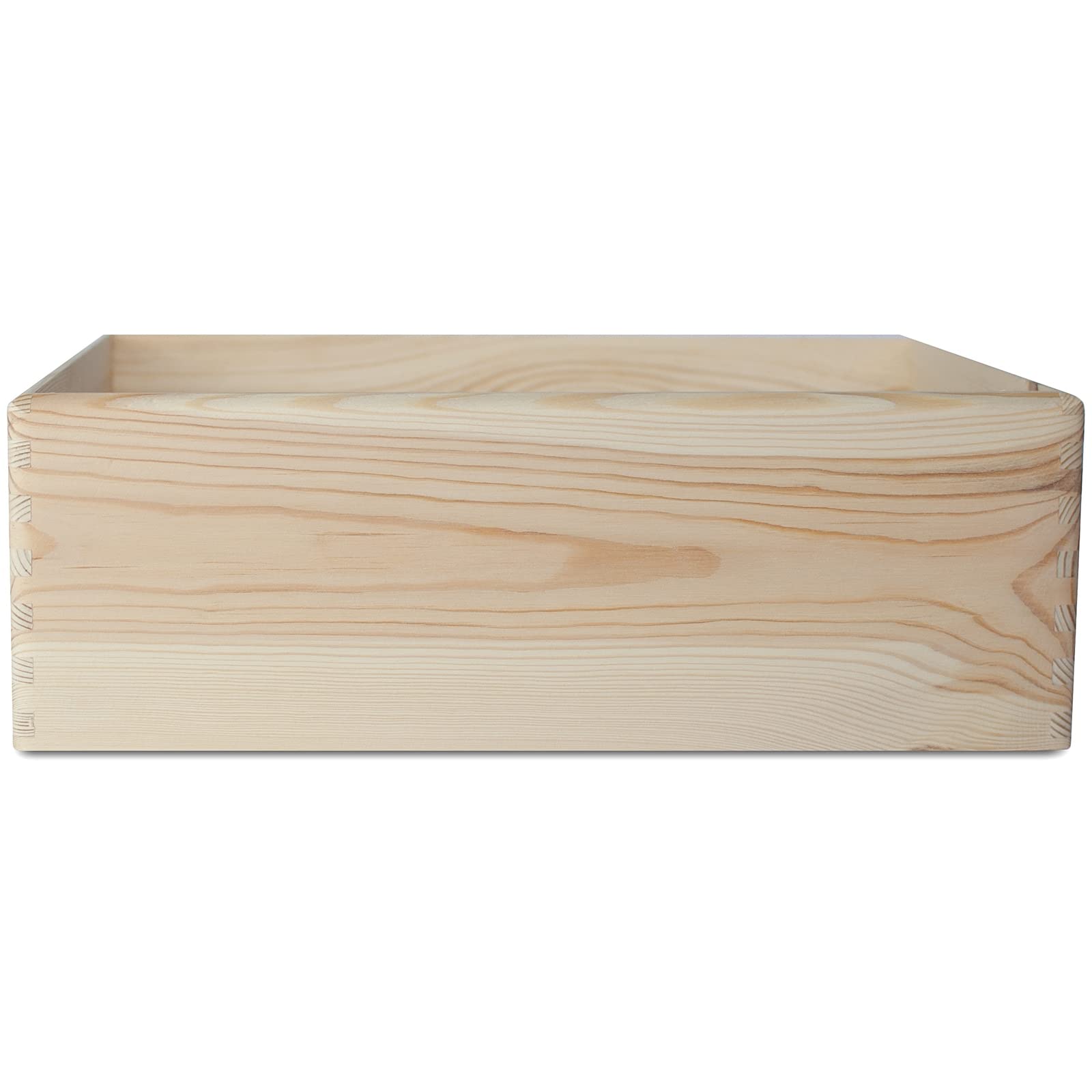 Premium Wooden Storage Box with Handles - 15.7