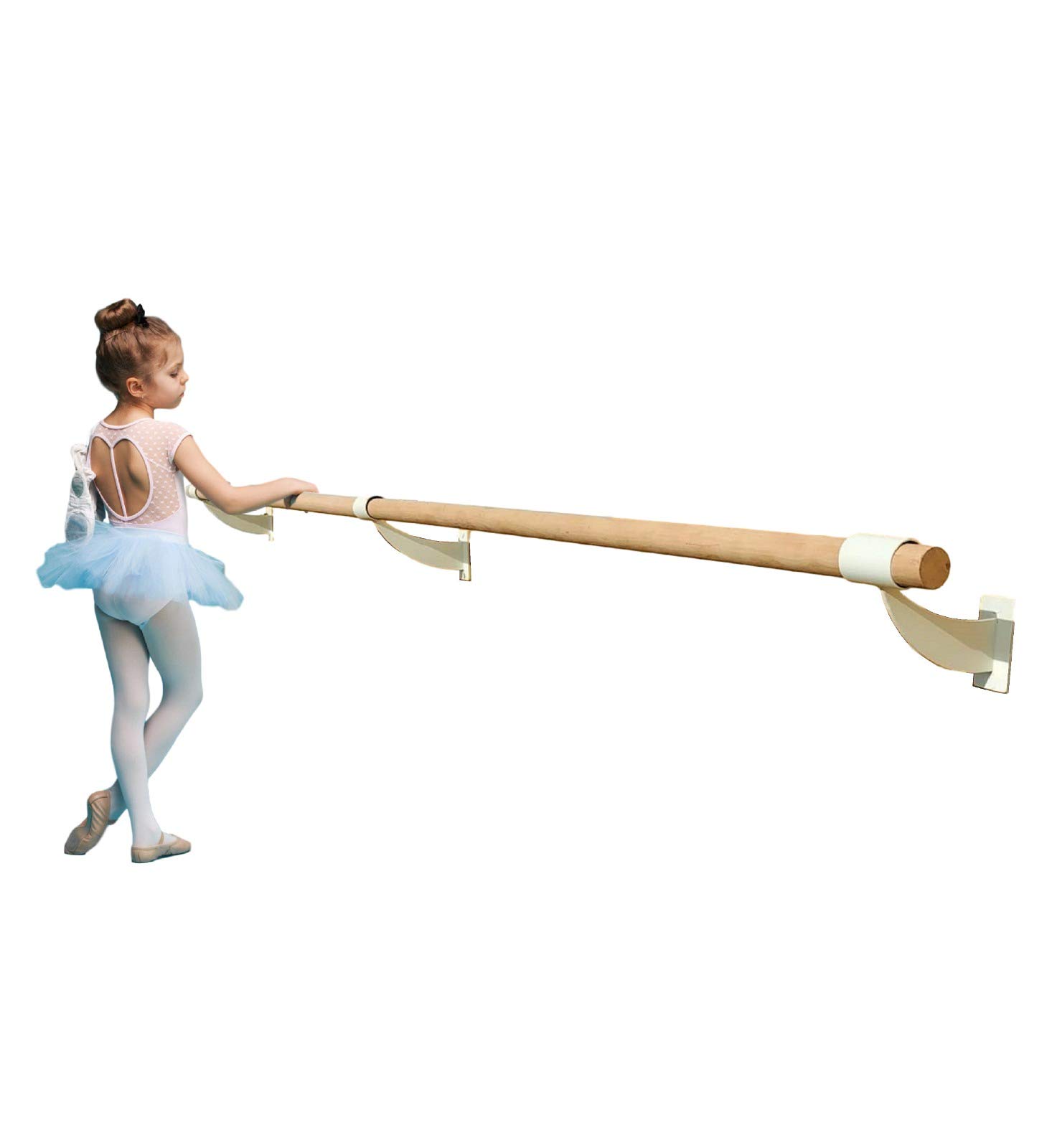 Professional 3FT Gymnastics Ballet Barre - 1.5 Inch Diameter White Wall Mounted Dance Bar for Kids & Adults - Perfect for Home Studio, Ballet Practice, Stretching & Dance Training