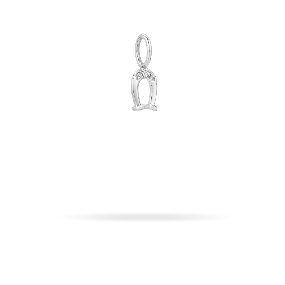 Sterling Silver Diamond Horseshoe Mini Charm - Elegant Jewelry for Necklaces, Bracelets & Gifts | Perfect for Everyday Wear, Special Occasions & Good Luck Charms