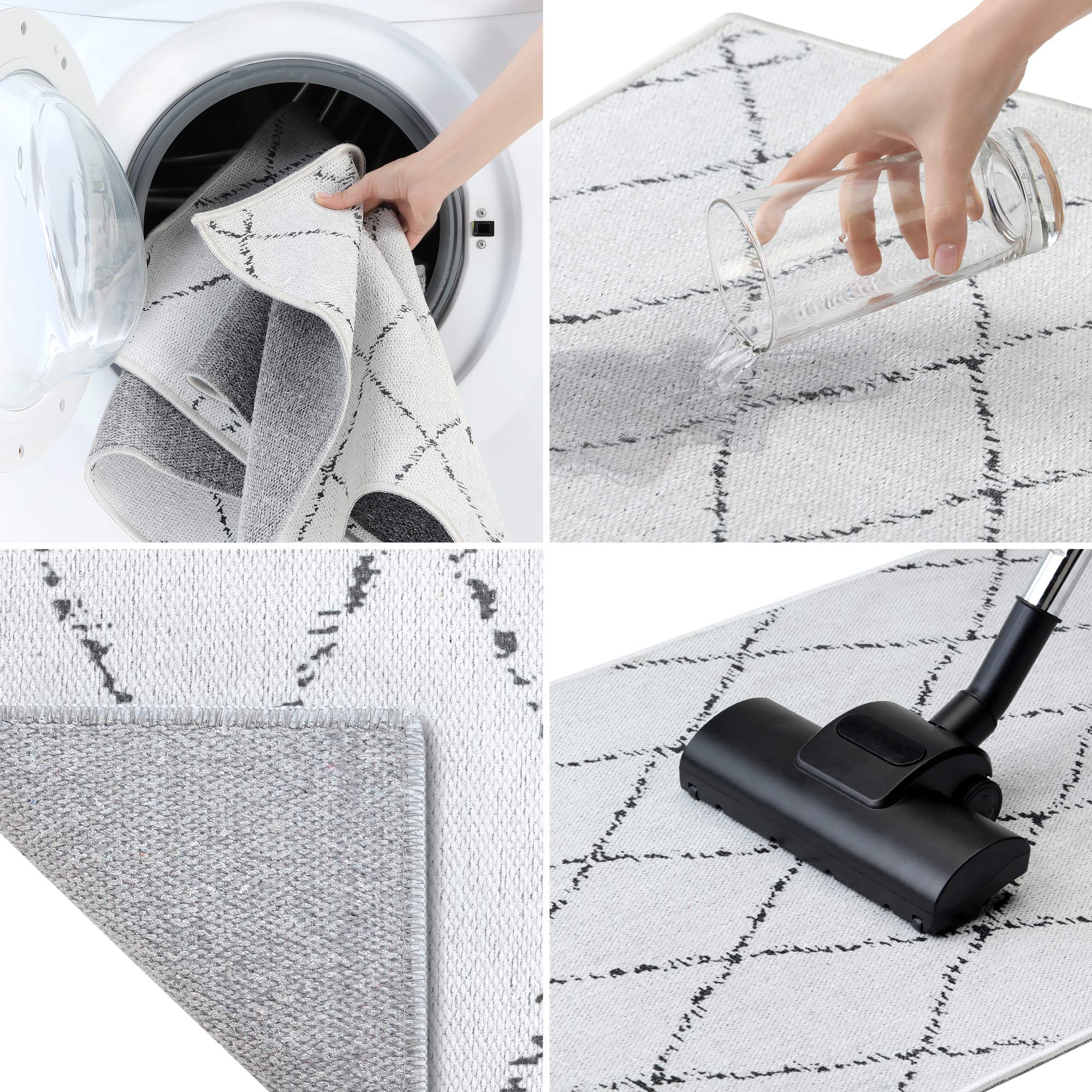 Non-Slip Washable Area Rug - Ultra Thin Laundry Room, Bathroom, Kitchen & Entryway Floor Mat (20x31.5 Inch, Chevron Gray) | Perfect for High Traffic Areas & Pet-Friendly Homes