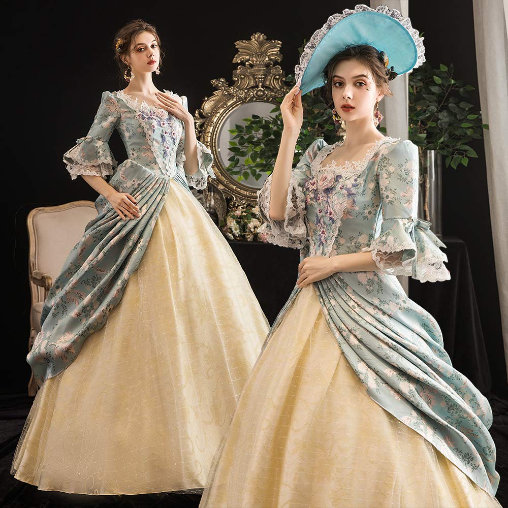 KEMAO Rococo Victorian Baroque Marie Antoinette Dress - Elegant Renaissance Period Ball Gown for Cosplay, Historical Reenactment & Themed Parties