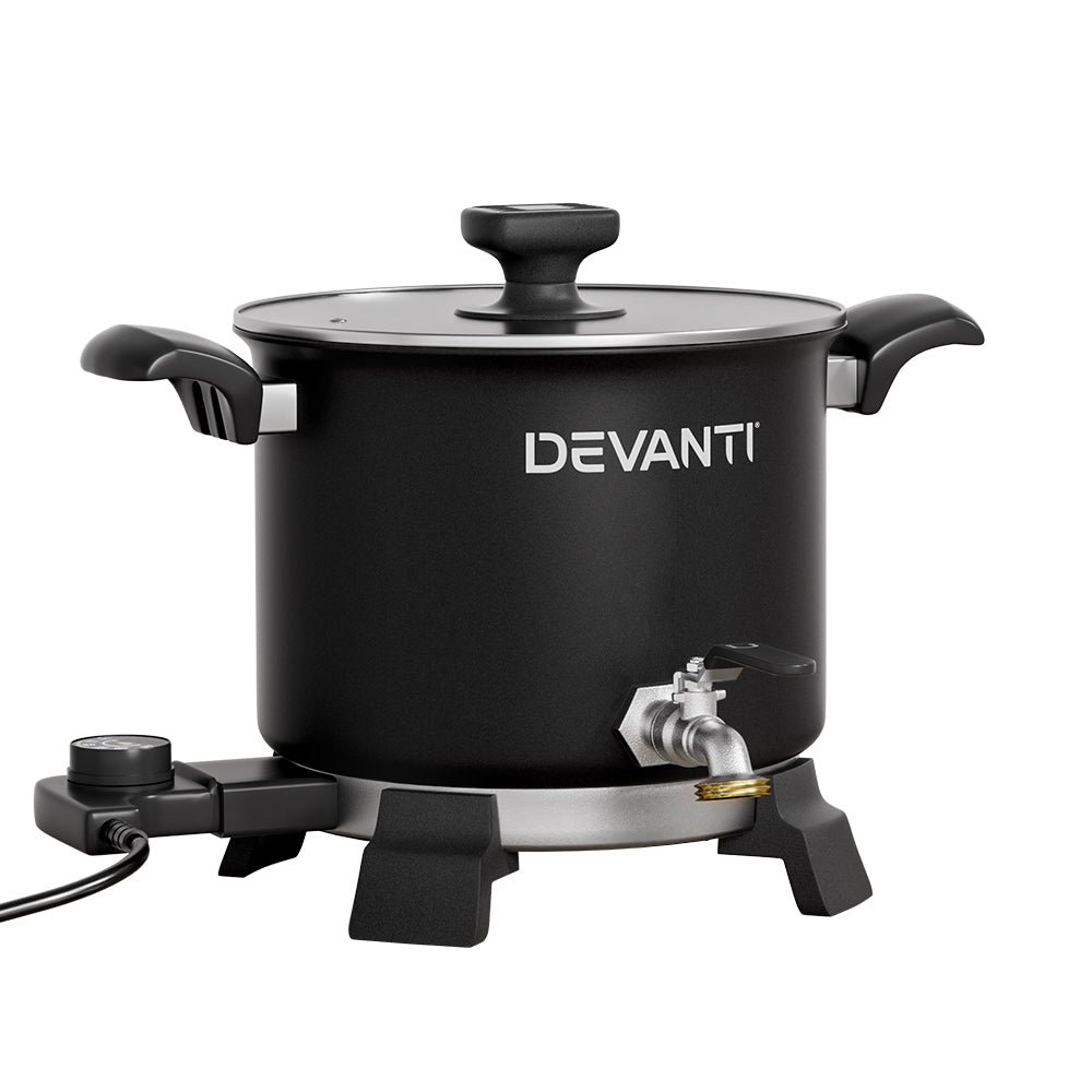 Devanti 5L 1200W Electric Wax Melter Pot for Candle Making - Fast Heating Wax Warmer with Pour Spout, Perfect for Soy Wax, Beeswax & Soap Making - Ideal for Home DIY, Craft Projects & Small Business Use