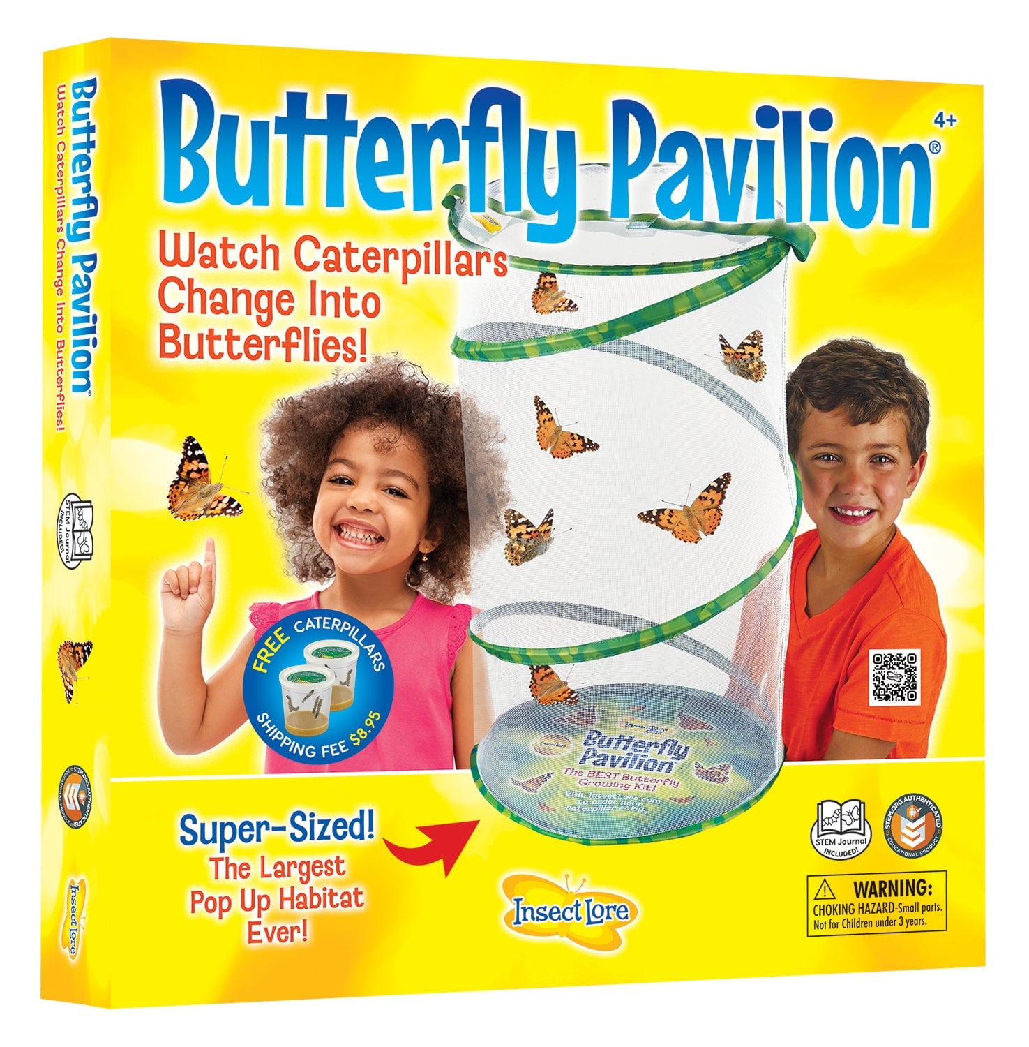 Insect Lore Butterfly Pavilion with Voucher - Grow Your Own Butterfly Garden Kit | Educational STEM Toy for Kids | Perfect for Classroom Science Projects & Backyard Nature Exploration