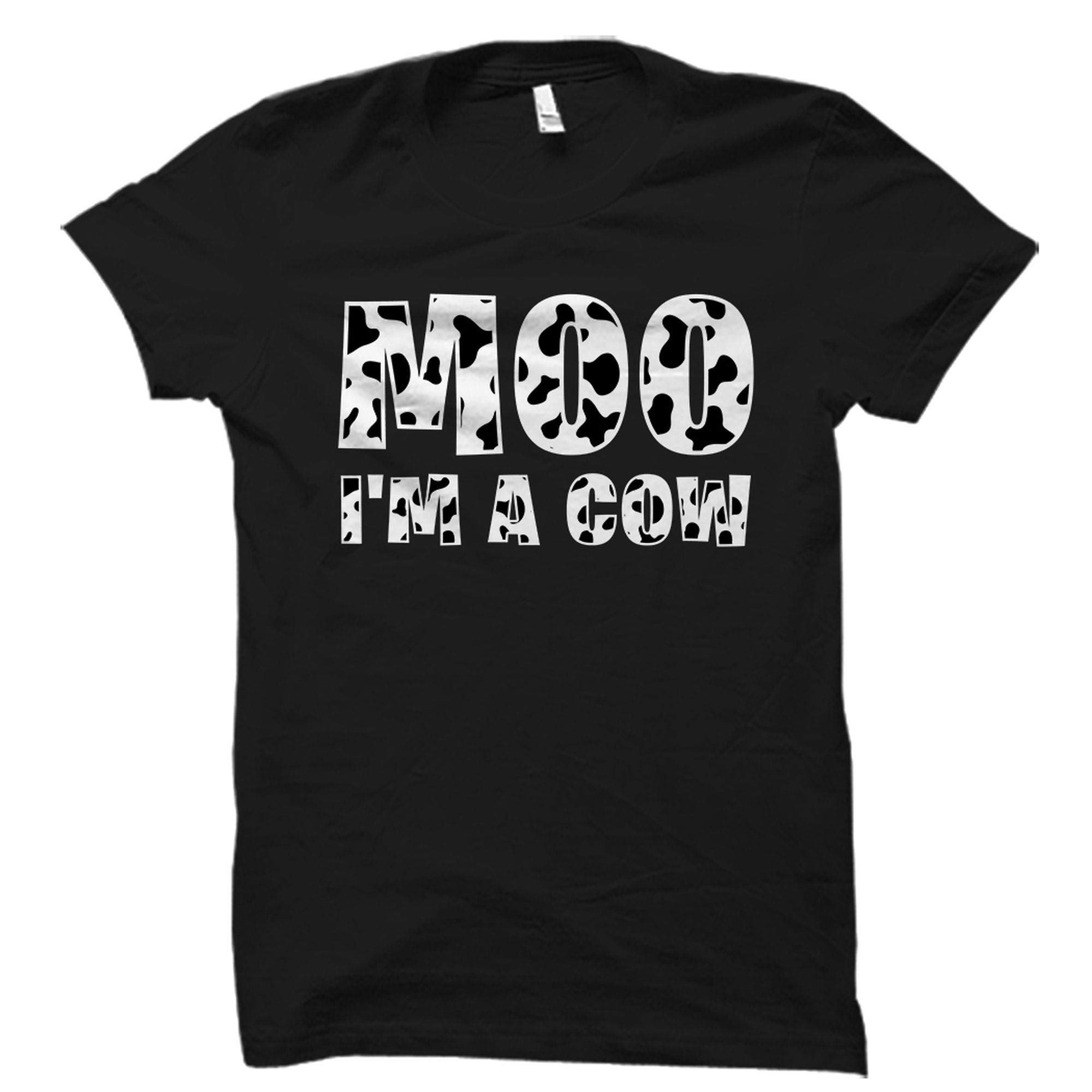 Funny Cow Shirt for Women & Men - Farm Lover Tee, Country Style Cow Print T-Shirt - Perfect Cow Themed Gift for Farmers, Ranchers & Animal Lovers - Great for Farm Parties, Rodeos & Country Events (Black)