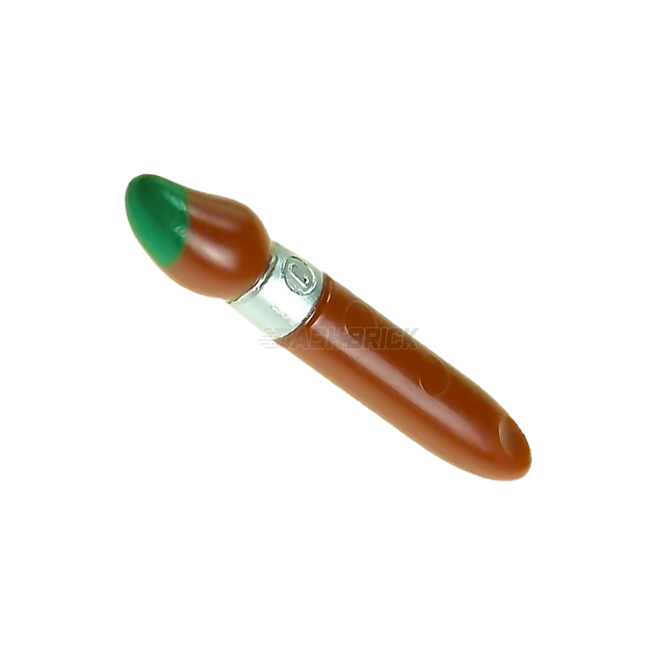 LEGO Minifigure Paint Brush with Silver Ferrule & Green Bristles [93552pb01] - Perfect for LEGO Builders, DIY Crafts, and Miniature Painting Projects