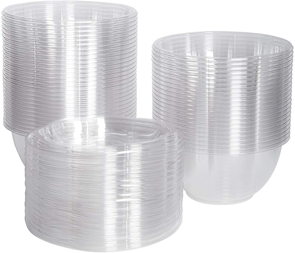 Bulk Clear Plastic Salad Containers with Lids - 50 Pack 64oz Disposable Airtight Food Storage Bowls for Meal Prep, Freshness Preservation | Perfect for Picnics, Office Lunches & Party Serving