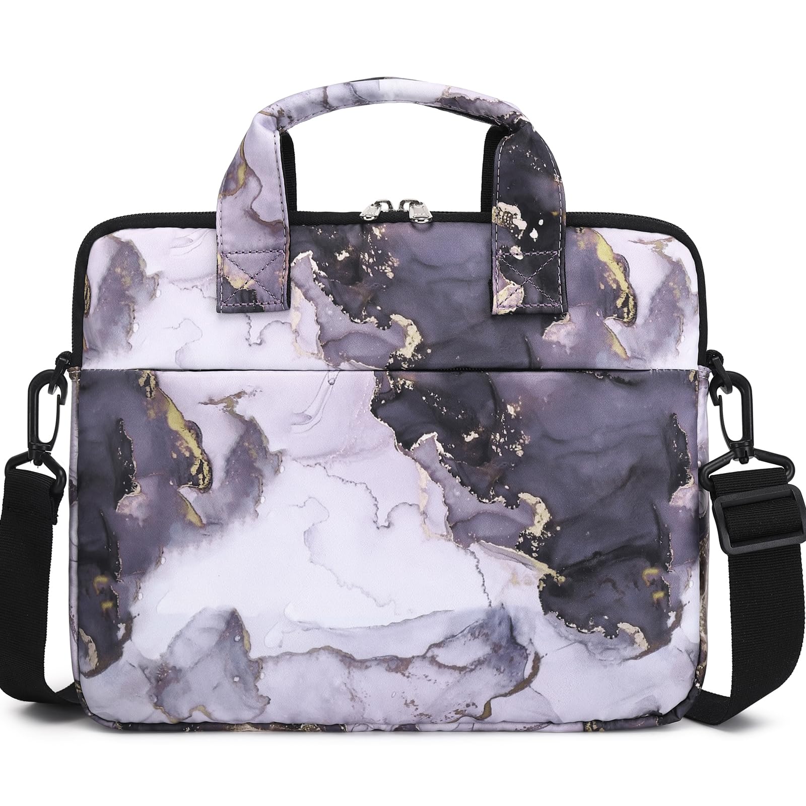 JIANYA 10-12.5 Inch Tablet Sleeve Case for iPad Pro/Air/Mini with Adjustable Shoulder Strap - Waterproof Protective Cover in Marble Purple | Perfect for Work, School & Travel Accessories