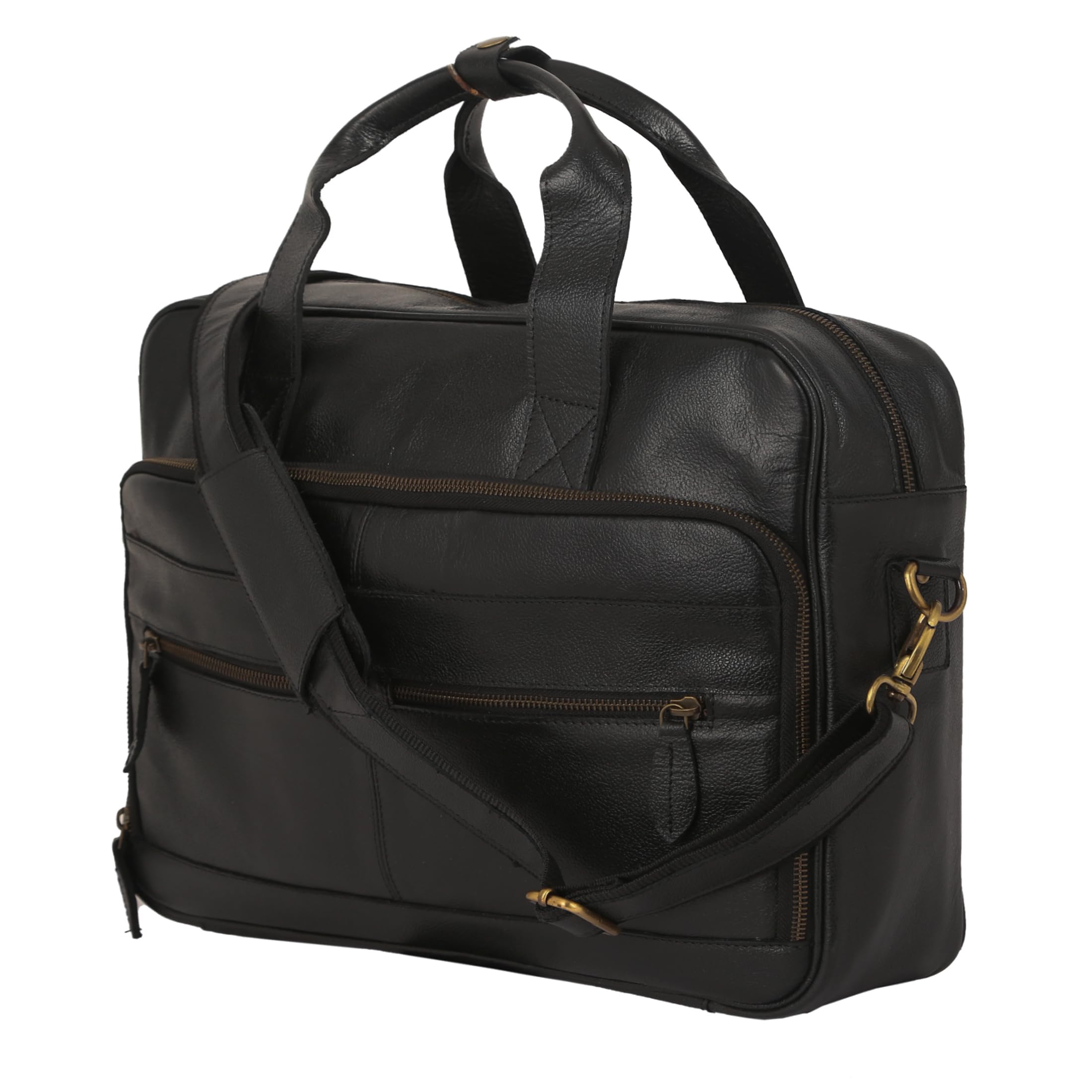 Custom Engraved Leather Briefcase for Men - Personalized Monogram Laptop Bag (18 Inch XL) - Perfect for Business Professionals, Groomsmen Gifts & Christmas Presents - Ideal for Office Commute, Business Travel & Corporate Events