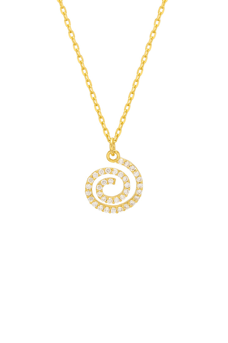 CZ Swirl Pendant Necklace - Elegant Cubic Zirconia Jewelry for Women | Perfect for Parties, Weddings & Everyday Wear