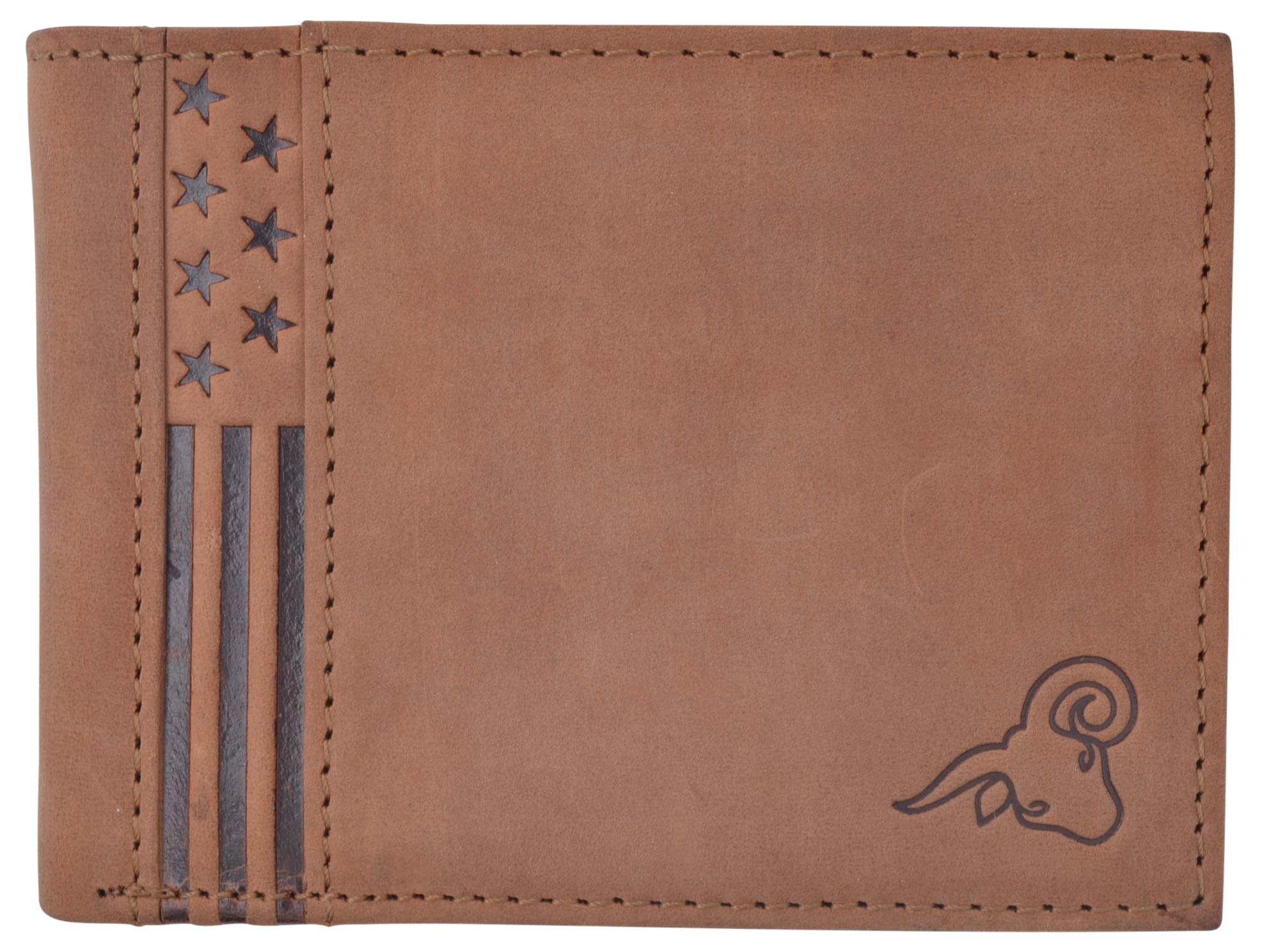 CAZORO USA Genuine Leather RFID Blocking Bifold Wallet for Men with 2 ID Windows - Slim Stylish Light Brown Mens Wallet - Perfect for Everyday Carry, Travel & Business Use