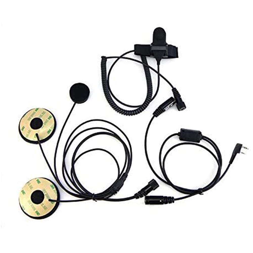 BAOFENG Full Face Motorcycle Helmet Headset Kit - 2 PIN Earpiece Mic Compatible with Kenwood, Wouxun, Puxing, Linton Two-Way Radios & Walkie Talkies (Black) - Ideal for Motorcycle Riders, Group Rides, and Adventure Tours