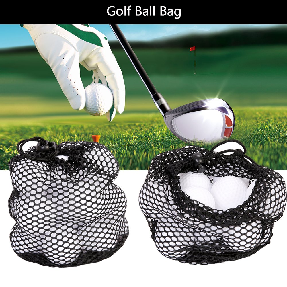VGEBY1 Golf Ball Bag - Washable Mesh Drawstring Pouch for Golf Balls & Accessories (3 Sizes, Large) - Perfect for Driving Range, Golf Course & Travel Storage
