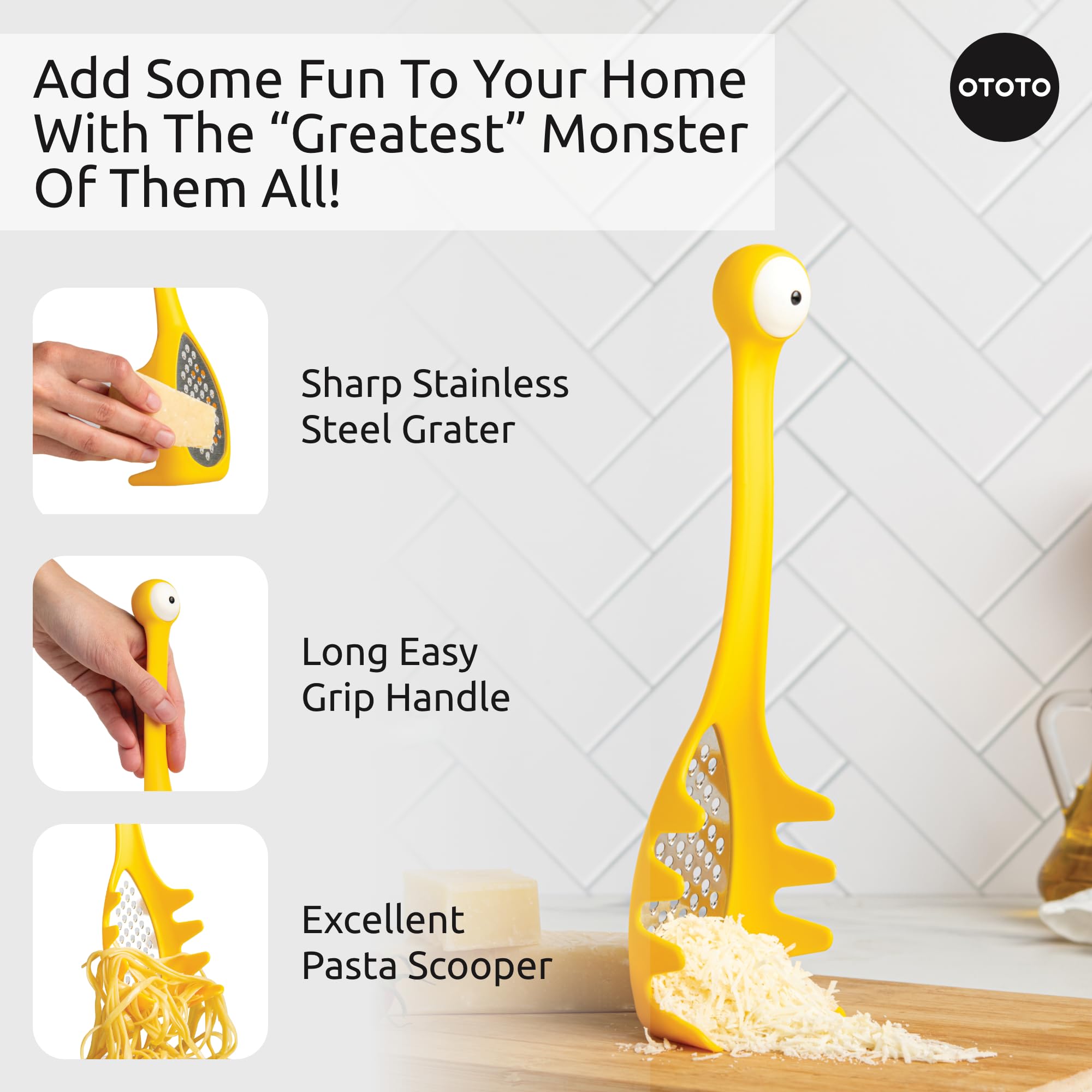 OTOTO Pasta Spoon & Spaghetti Spoon - Premium Kitchen Utensil for Cooking Pasta, Unique Cooking Gift Idea for Food Lovers - Perfect for Italian Cuisine, Home Chefs & Pasta Enthusiasts