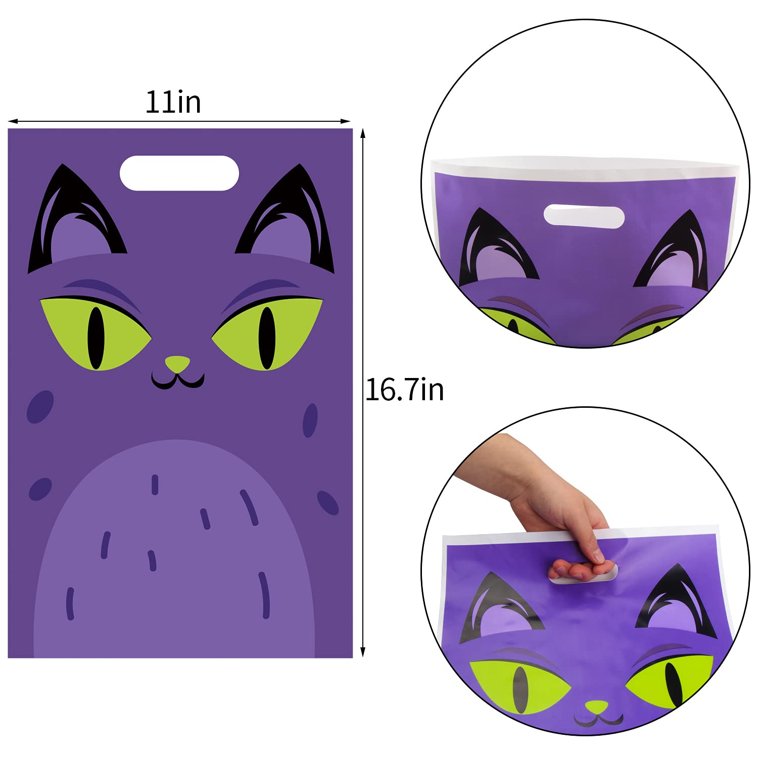 72 Pack Halloween Trick-or-Treat Bags - Large Plastic Candy Goodie Bags for Halloween Party Favors, Gift Bags & Candy Collection - Perfect for Trick-or-Treating, Classroom Treats & Halloween Party Supplies