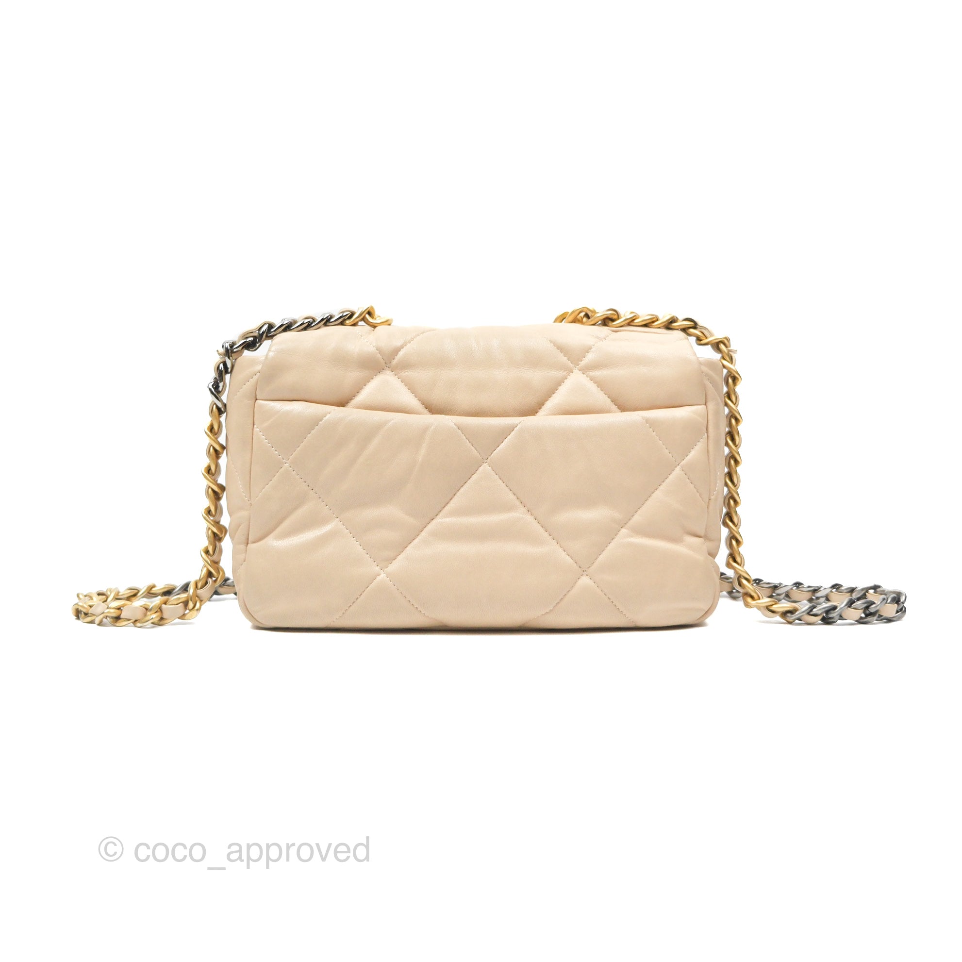 Chanel 19 Small Handbag in Beige Goatskin with Mixed Hardware - Luxury Crossbody Bag for Women, Perfect for Date Night & Special Occasions