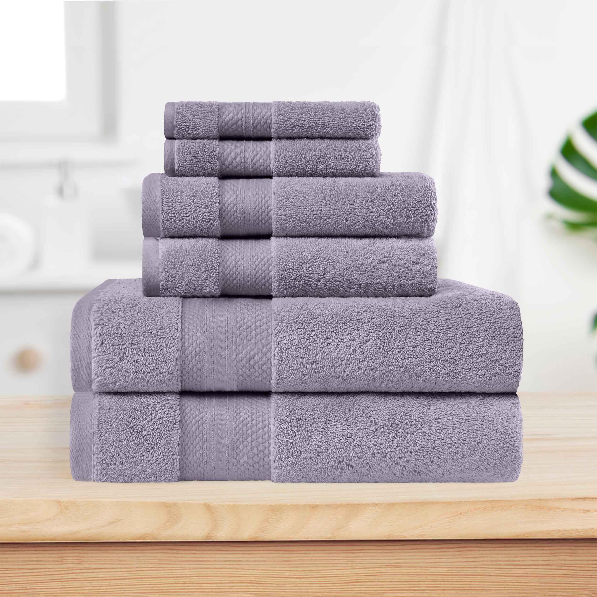 Premium 6-Piece Turkish Cotton Bath Towel Set - Ultra Soft, Highly Absorbent & Quick-Drying - Luxury Spa, Bathroom & Beach Essentials for Home & Travel