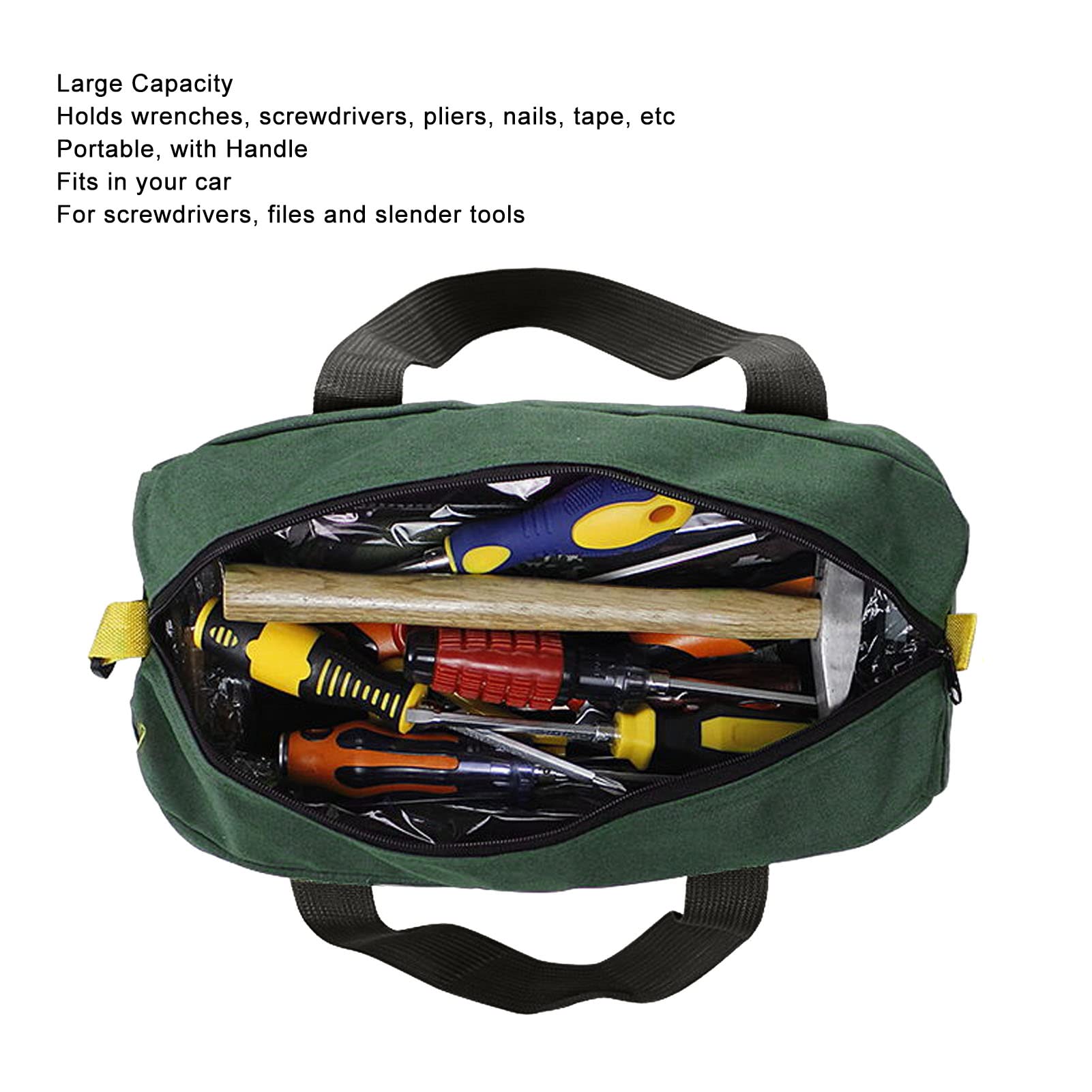 Garosa Heavy-Duty Tool Carry Bag - Wide Open Mouth Large Capacity Storage Organizer for Carpentry, Electrician, Plumbing & Gardening (20in/50.8cm) - Perfect for Job Sites, Workshops & DIY Projects