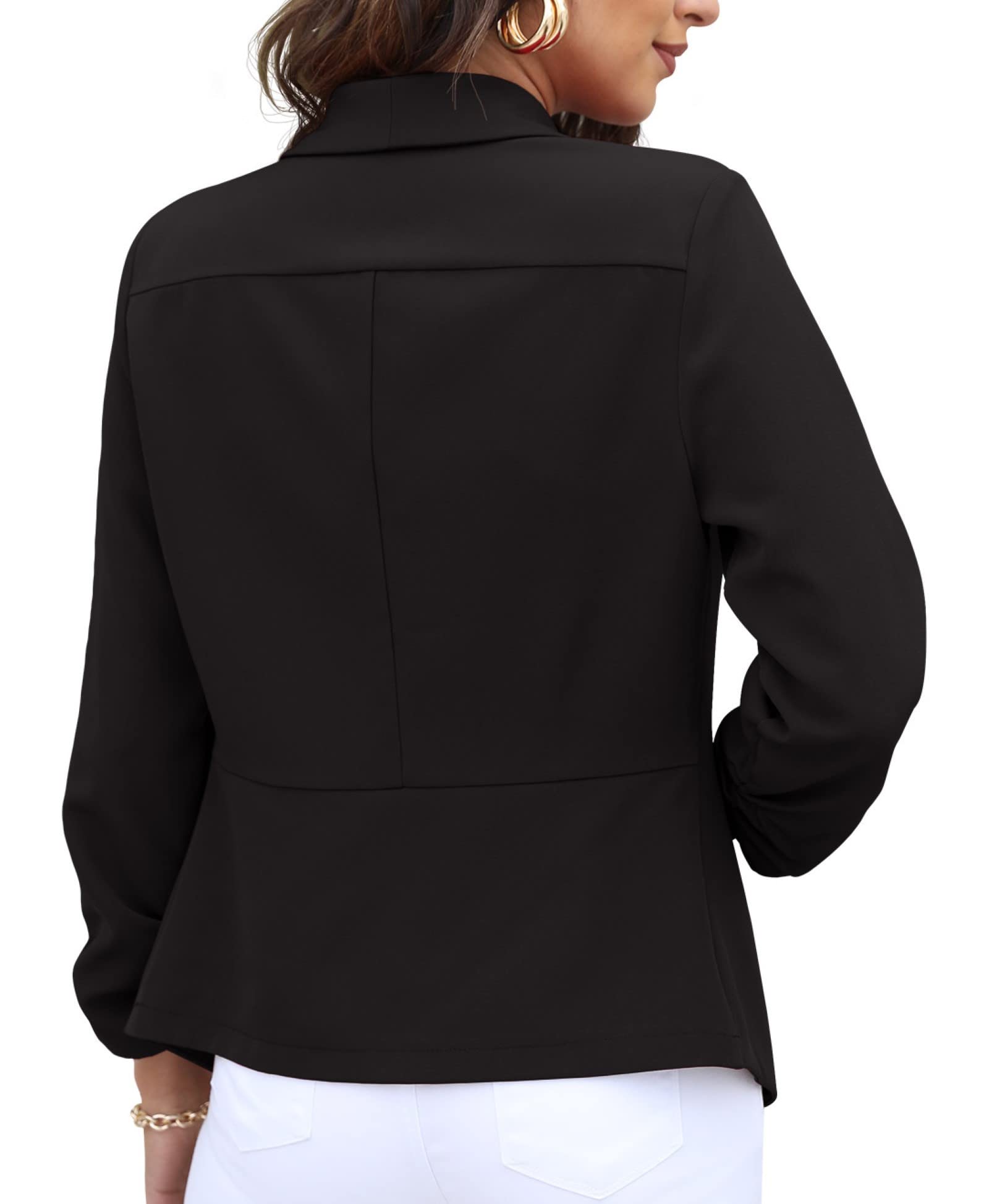 GRECERELLE Women's Cropped Blazer Jacket - Office & Casual Wear