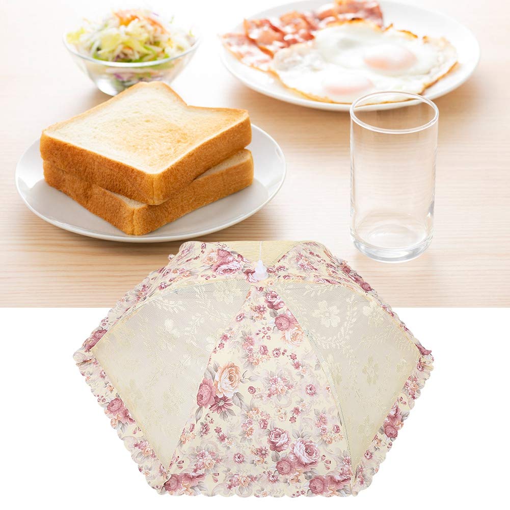 Food Mesh Cover for Picnics & Pool Parties (Khaki) - Keep Bugs Away
