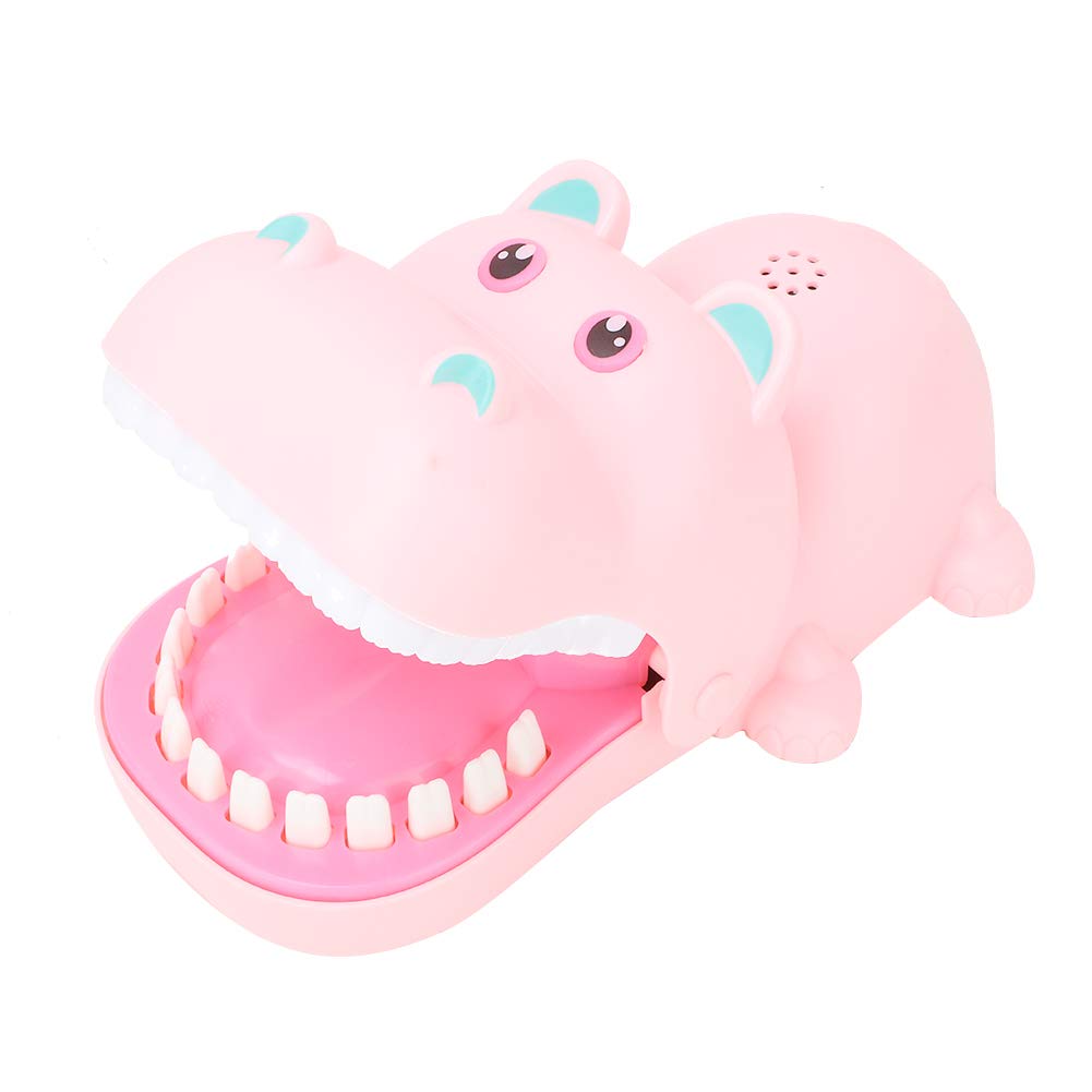 Ruining Hippo Mouth Biting Finger Game - Funny Cartoon Plastic Toy for Kids & Adults - Eco-Friendly Portable Joke Gift for Toddlers (Pink) - Perfect for Parties, Family Gatherings & Stress Relief